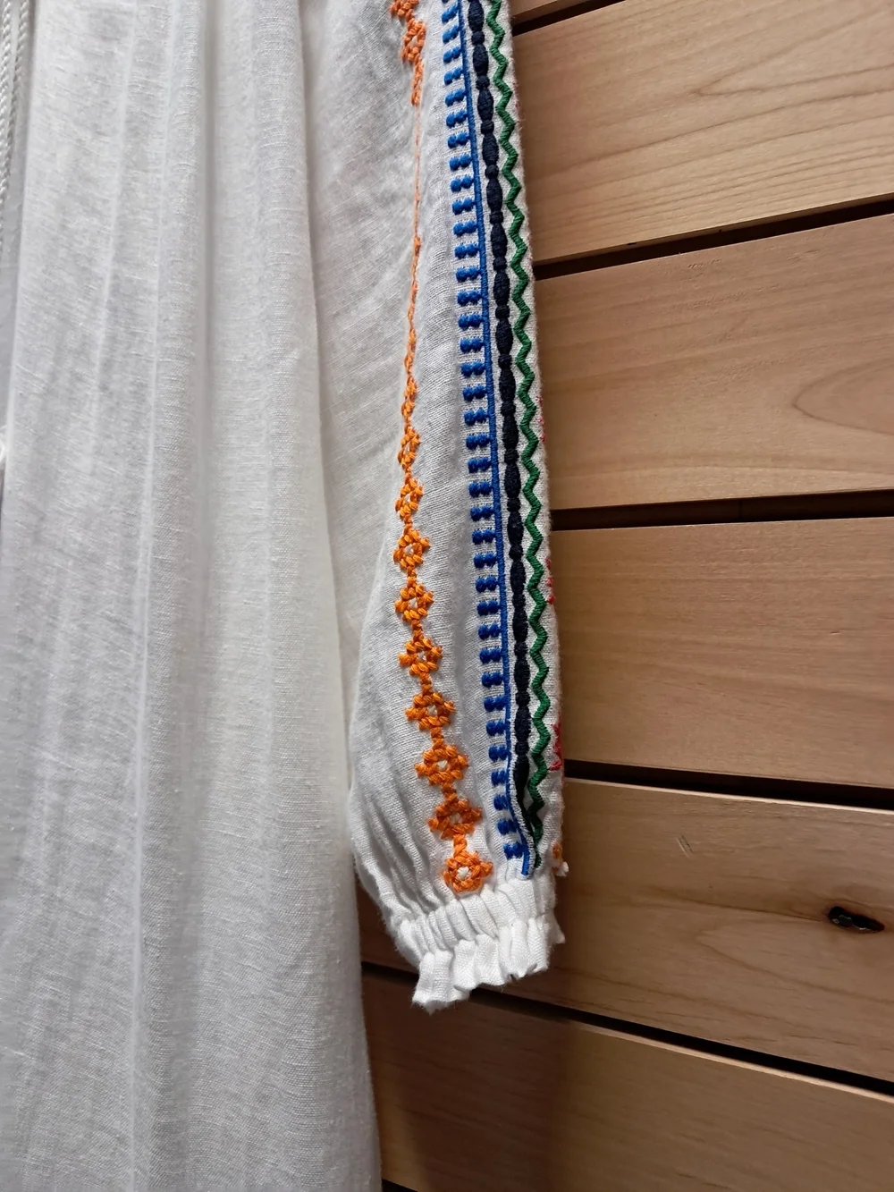 Tory Burch Embroidered Linen Peasant Dress Size S